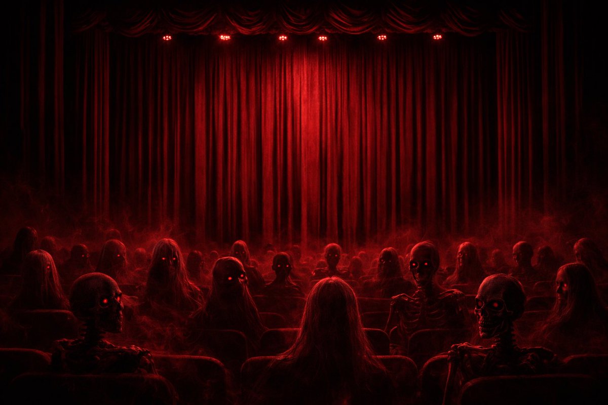 Changedhandle1's tweet image. The curtains still closed
Stage fright unholy my plight
Ghosts do lurk behind

(stage fright)
#haikuhorrorprompt 
@haikuprompt 
#haiku 

(unholy)
#horrorprompt 
@horrorprompt 

That 👊

Images generated with 
Google Gemini (1st one) and Chat GPT (2nd one)
Which one do you like