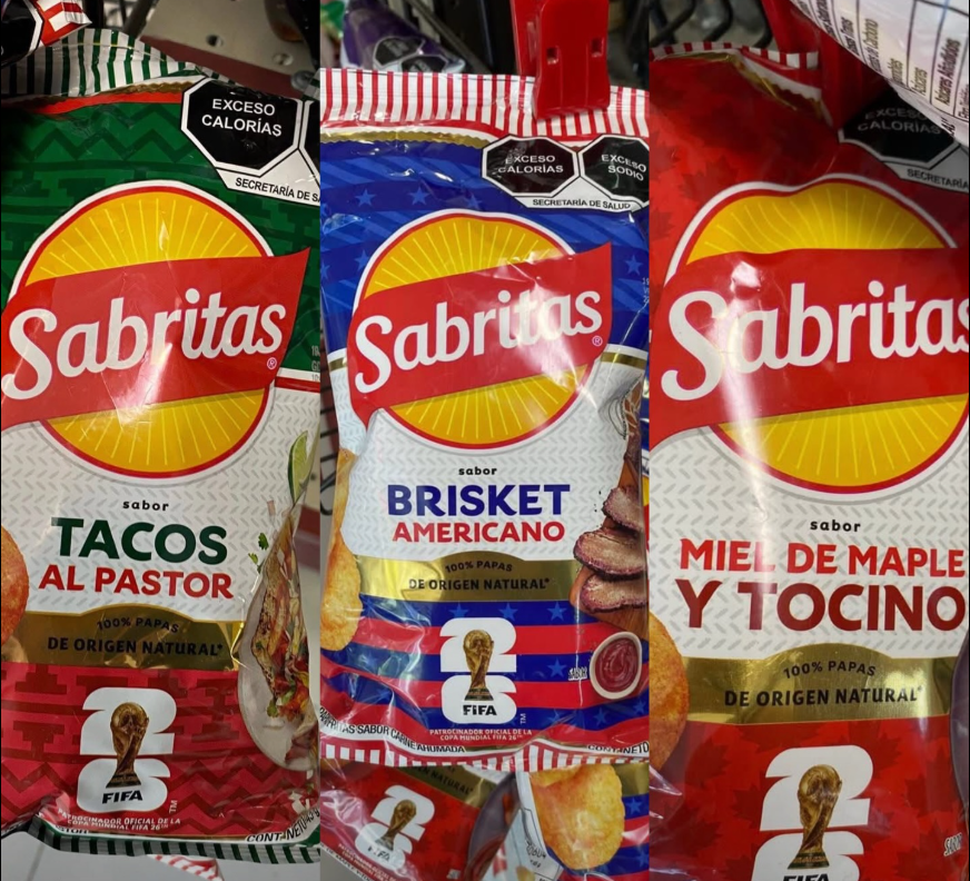 dulcediente's tweet photo. Sabritas lanza unas papas fritas con sabores extravagantes para conmemorar los países anfitriones de la Copa Mundial de la FIFA 2026. https://t.co/7bAJWKo3ZP