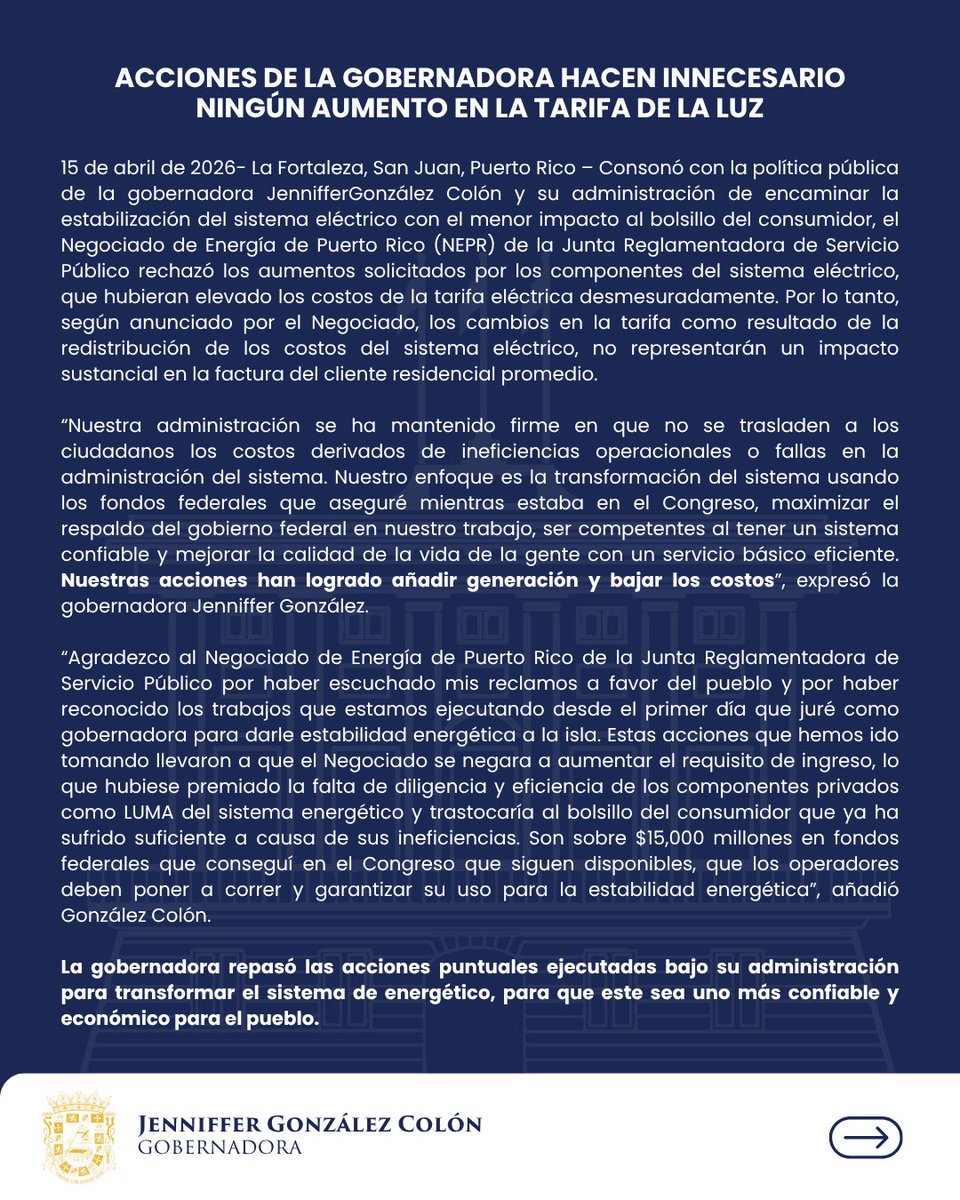 Jenniffer González tweet media