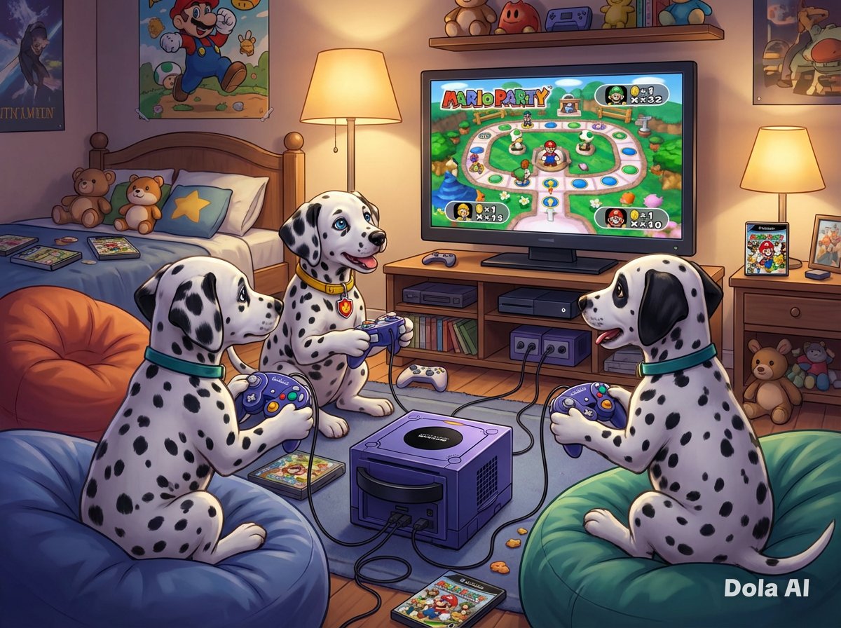 MightyPupM's tweet photo. Me and my gaming bros @PatDalmatian &amp; @ChrisRDalmatian  love playing retro games and once in a while we have a video game sleep over best nights ever https://t.co/dpYCetwk3O