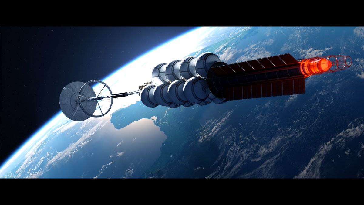 ToughSf's tweet image. The first crewed interstellar starship ready to go, with a pristine debris shield and tanks full of antimatter.
10 tons of antimatter is enough to set an entire hemisphere on fire from orbit so it's dangerously close to Earth here!
#space #art by Louis_Rtr
blenderartists.org/t/interstellar…