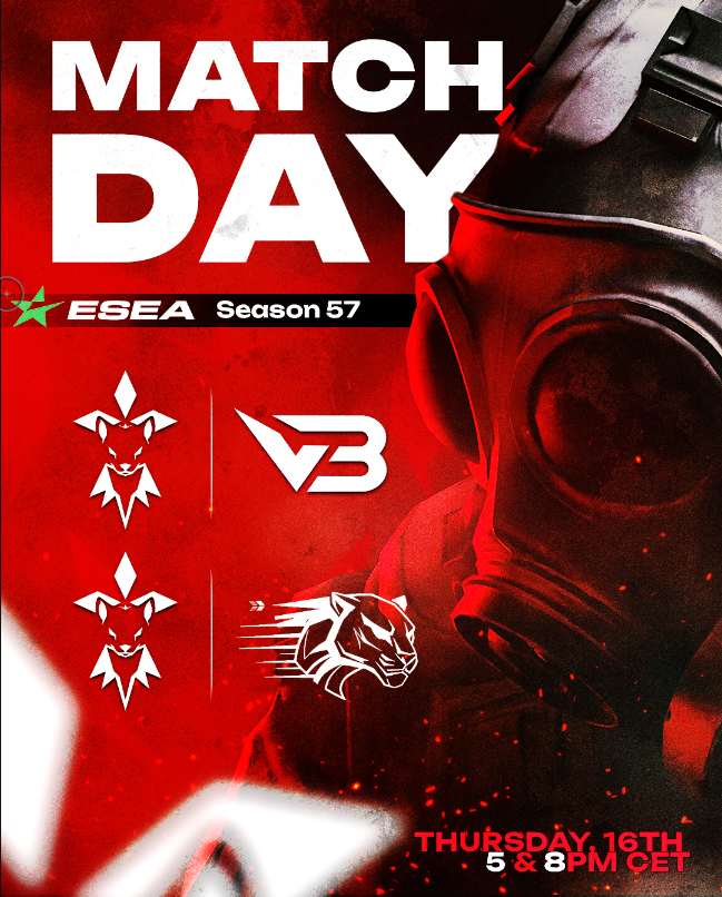 HermineEsports's tweet photo. Busy day today for our boys in @ESEA 👊

5PM CET ➡️@ViBe_Gaming_CS2 
&
8PM CET ➡️ #wayinfuture 

Let's #keepitclean 💪