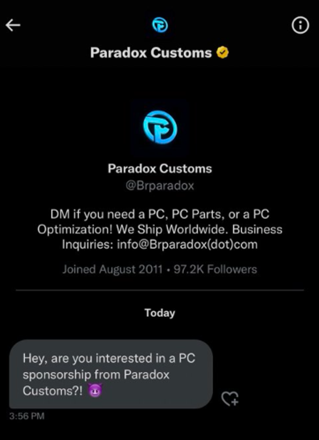 Paradox Customs tweet media