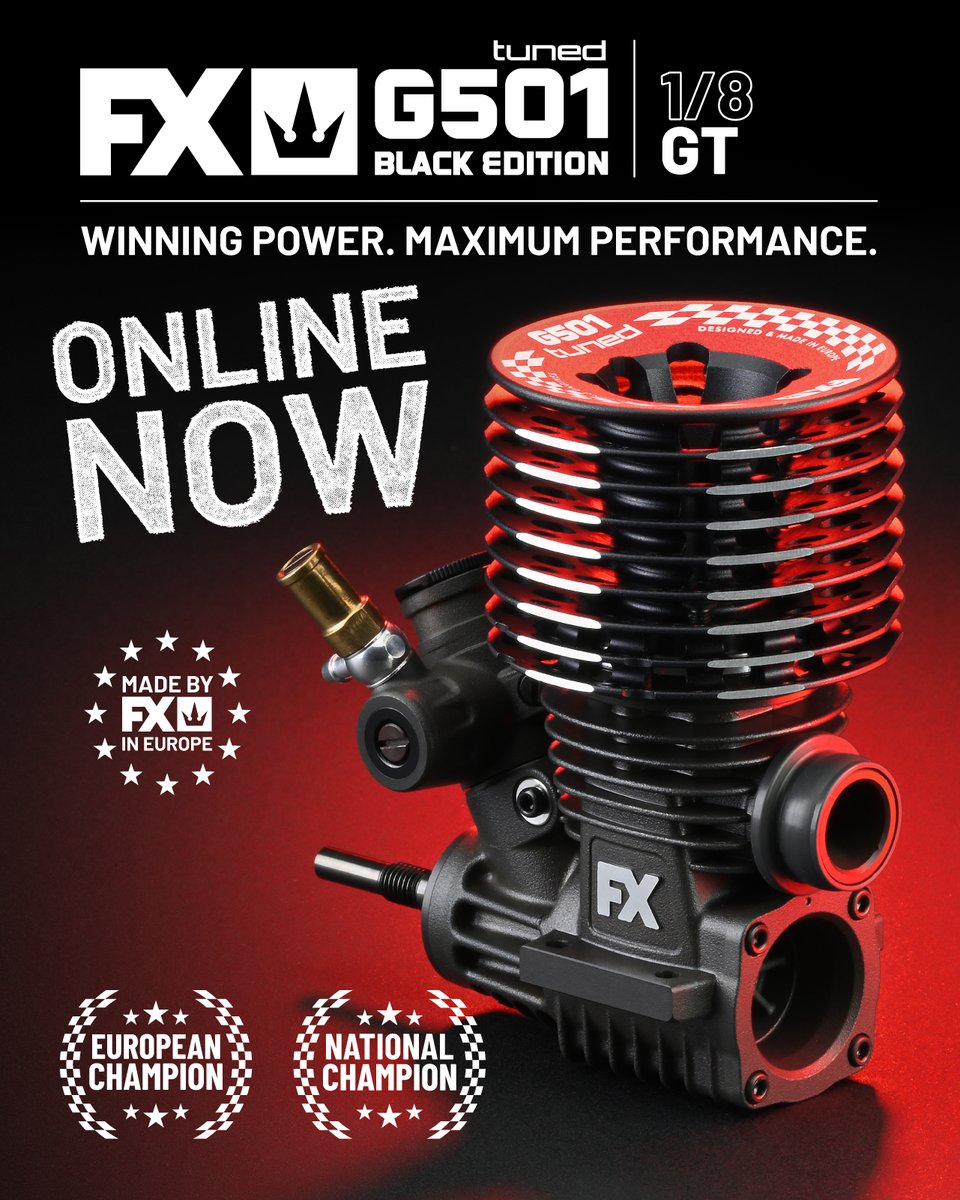LiveRC's tweet image. The FX G501 Tuned is a high-performance .21 competition engine designed for 1/8 GT racing. It delivers strong power from low-end to high RPM while maintaining efficient fuel consumption. liverc.com/news/new-fx-en…