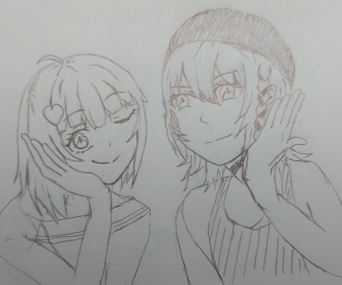 74mooci's tweet image. 小顔ポーズの萌実ちゃん＆萌実さん！！
衣装は角度変わると分からなくなる！
精進します(  . .)"
#MoemiART  #萌実