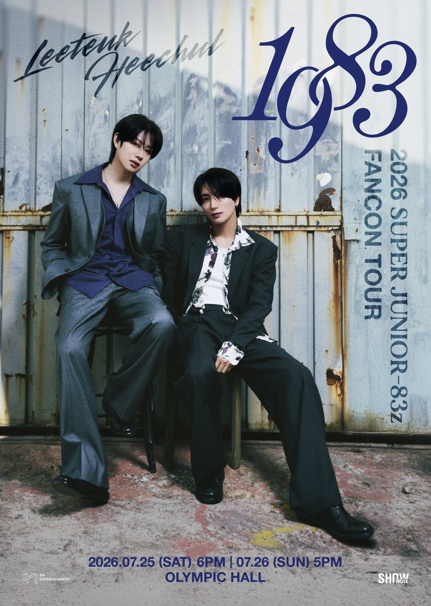 2026 #SUPERJUNIOR-83z FANCON TOUR [1983]

[속보] 희철과 특, 83즈 팬콘 투어 시작 !
응답하라 1983 📢

🔗kko.to/SJ83z
7.25 (토) ~ 26 (일) | 올림픽공원 올림픽홀
선예매 4.21 (화) 8PM
일반예매 4.22 (수) 8PM

<a href="/SJofficial/">SUPER JUNIOR</a>