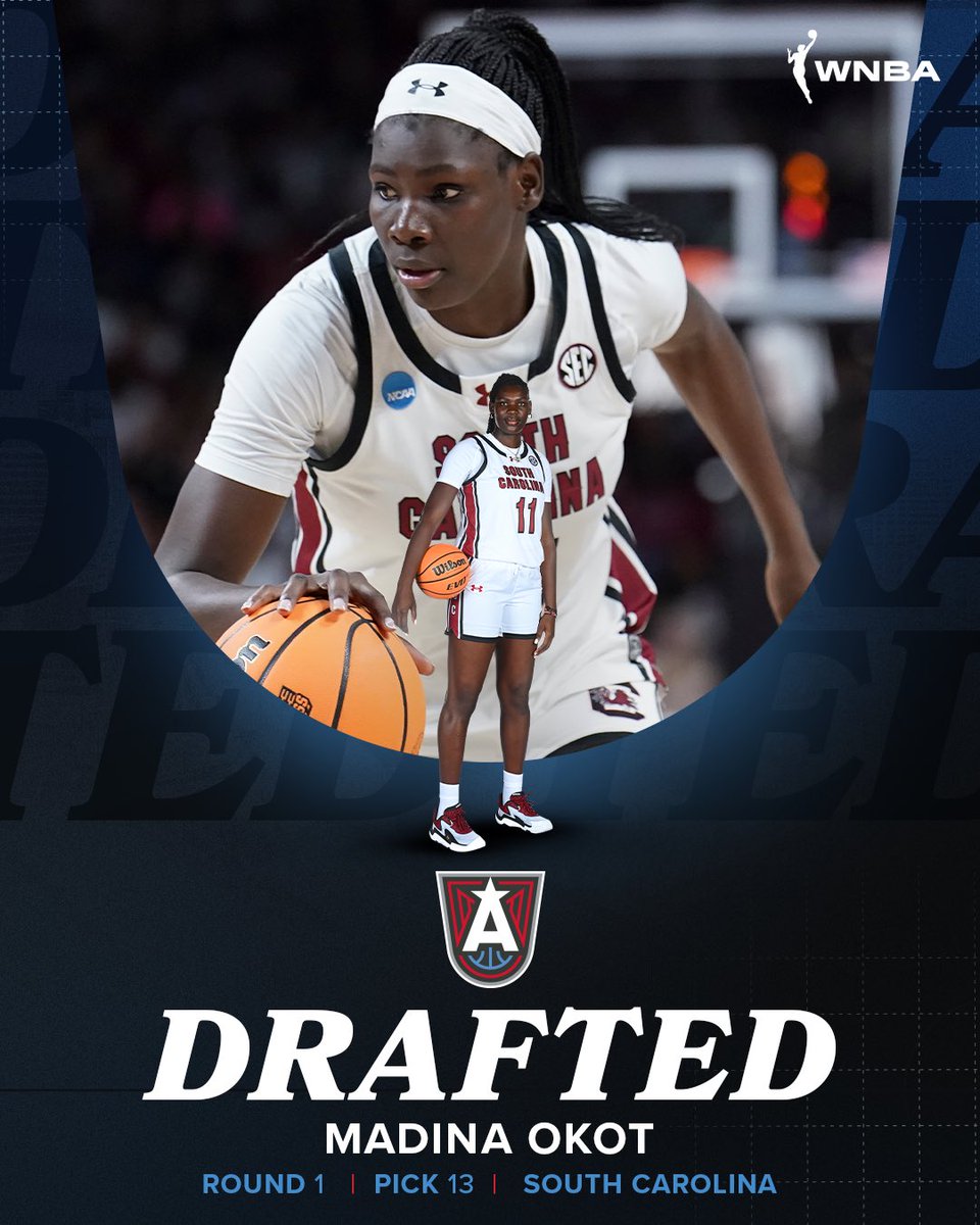 Con el pick #13 del Draft 2026 de la WNBA, Atlanta Dream elige a Madina Okot de South Carolina.

#WNBADraft