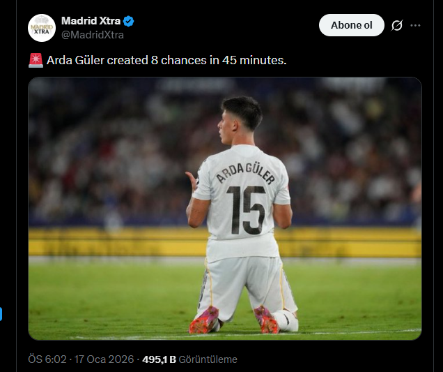 KarabaghStrong's tweet photo. @rarea0ty @skalape33 @MadridXtra @tjcope You are coping so hard, but I will make you cope harder ^^

Arda Güler created 8 chances in 45 minutes ; ) https://t.co/sK9PCvqfSG