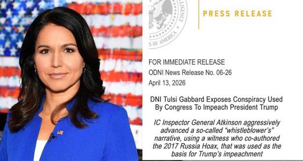 🚨 RÉVÉLATION EXPLOSIVE DE TULSI GABBARD💥

« Des acteurs du Deep State ont concocté un faux récit pour usurper la volonté du peuple et destituer Trump en 2019. »

Documents déclassifiés à l’appui.

Pendant ce temps, certains continuent d’accuser Trump d’être de l’opposition