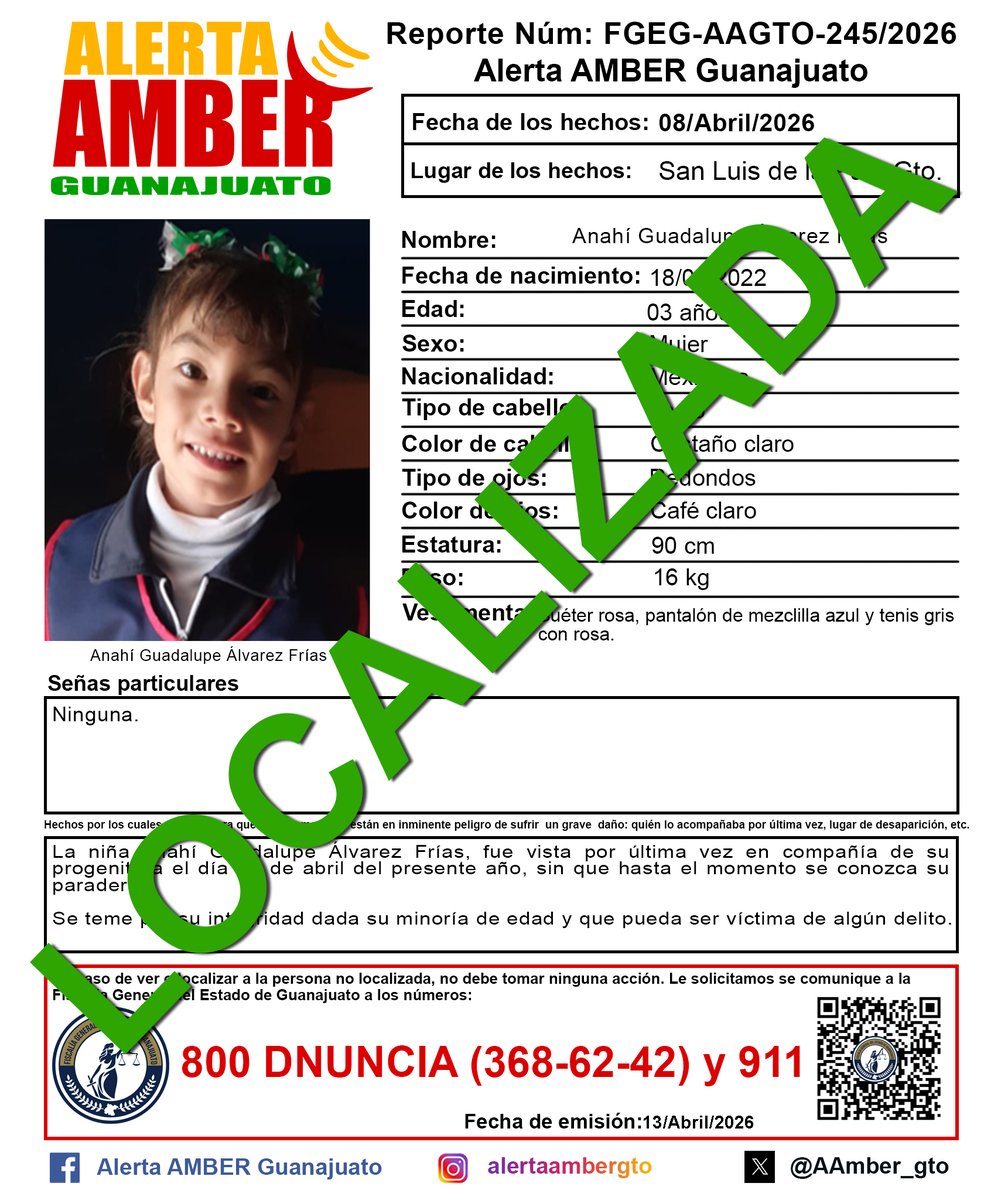 Alerta AMBER GTO. tweet media