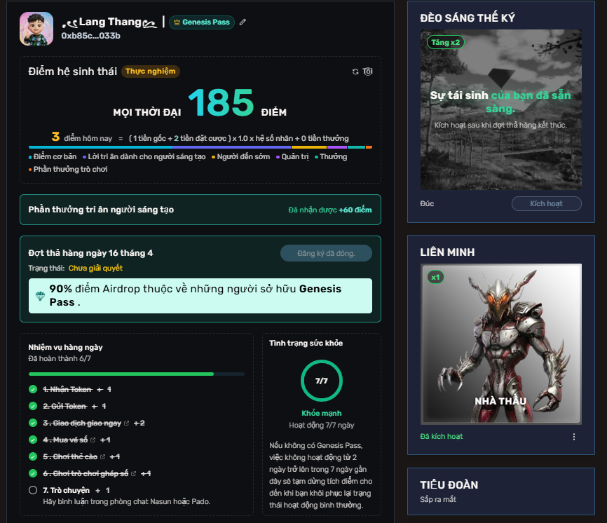 Le290788's tweet image. Ngày mới vui vẻ trải nghiệm @Nasun_io 
-Các game khá mượt.
-Giao dịch khá nhanh,giá thị trường cập nhật thực tế.
Cùng động viên,ủng hộ 2 nhà sáng lập @Naru010110 và @overclocksalmon để tiến đến 1 dự án thành công,ra mắt hệ sinh thái bùng nổ thời gian tới!