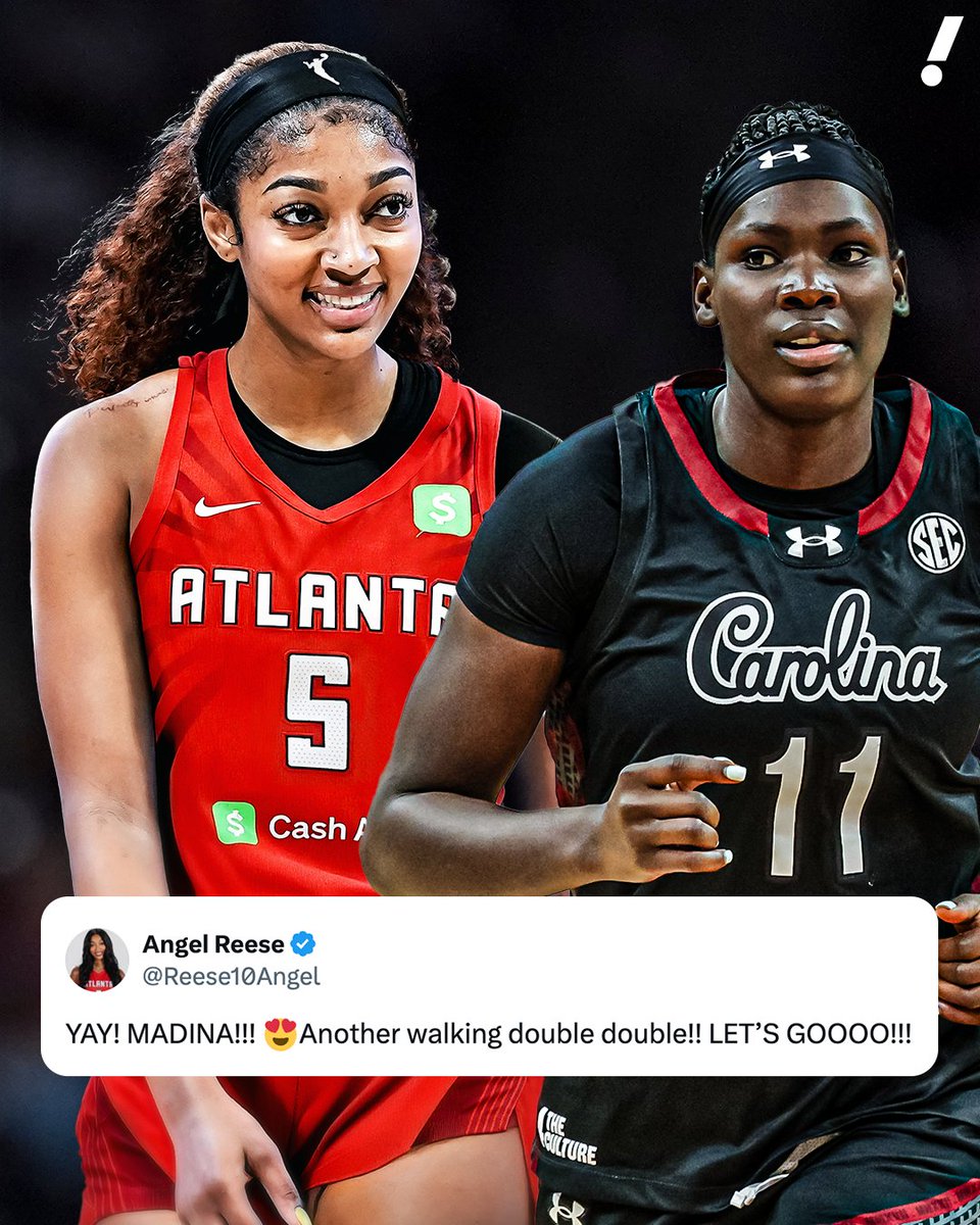 Angel Reese was hype after the Dream drafted Madina Okot 😆