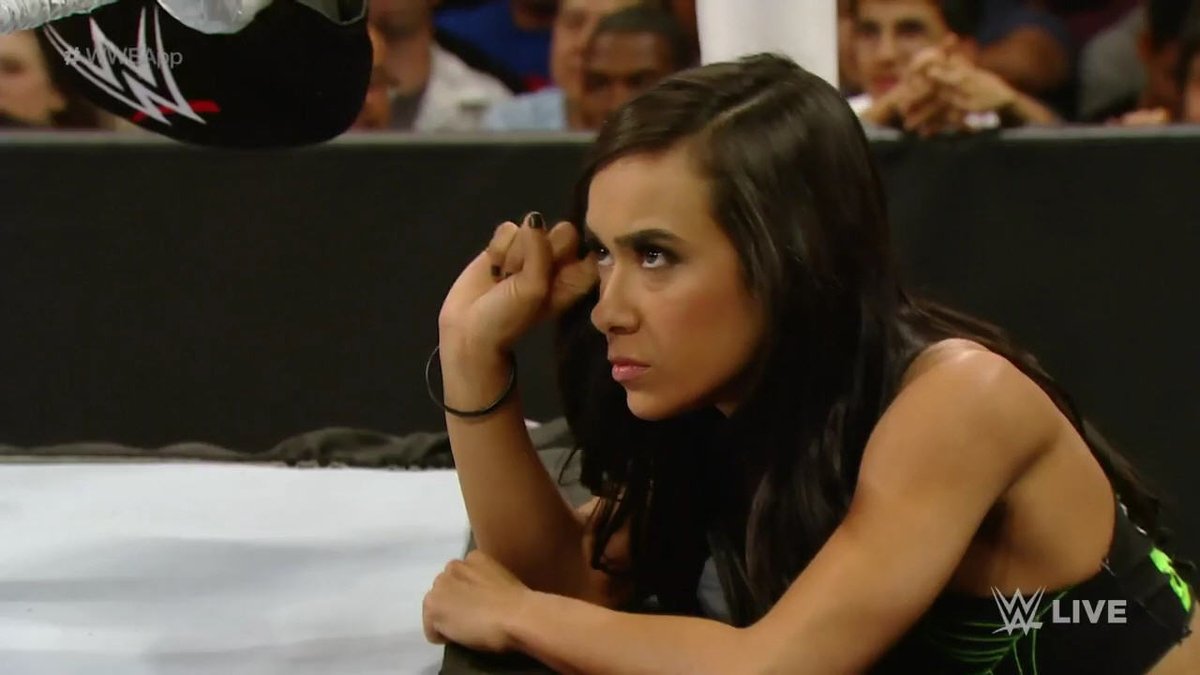TravisJonesWWE's tweet photo. Lady @TheAJMendez - The #PhenomenalBlackWidow is always has her eyes lock on her opponents so she can strategize on how take them down in the most vicious way possible, #TeamAJ. #RT if u agree #WeLoveAJ #IconicAJ #AJFansForEver #RAW #WWEApp #WWERAW #RAWOnNetflix @WWE https://t.co/HGPZ6XrQcI
