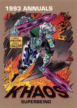 AustinGorton's tweet image. 019 - Khaos

Fun fact: writer Evan Skolnick repurposed this character from Dungeon &amp;amp; Dragons campaigns he played in high school &amp;amp; college.

Scans via @tradingcarddb

#TradingCardADay #93A #Excalibur #XMen #Khaos #ChrisMarrinan