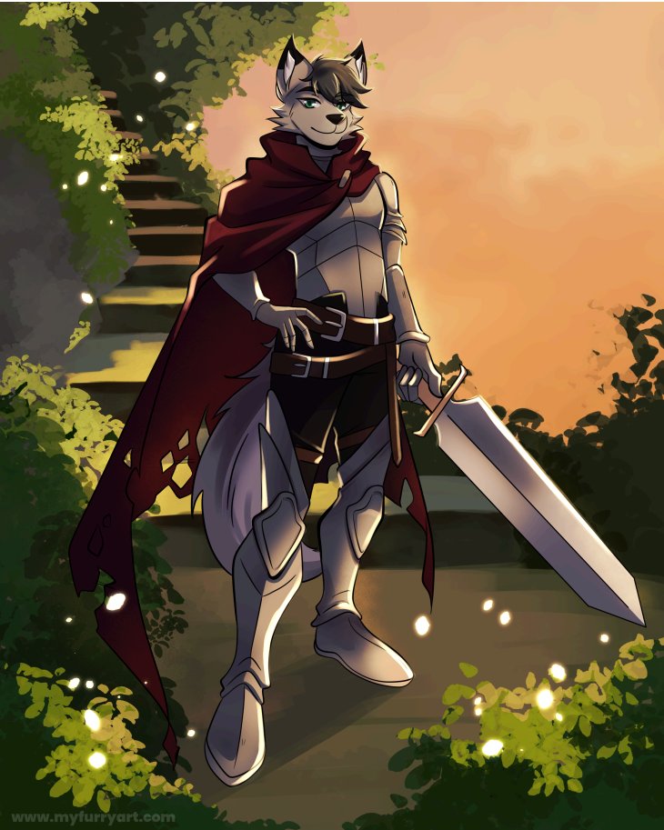 Vespyerr's tweet image. Found this amazing piece of my first character 'Wolfi' by the people at Myfurryart. Absolutely stunning!  :3 #furry #art #wolf #warrior