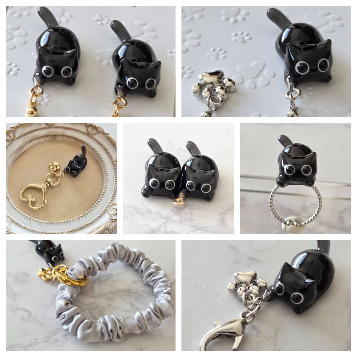 黒猫の受注販売を開始します🐾
カートは4月16日(木)の23時59分まで開けておきます🛒
今回はシンプルな黒猫なので金具のお色をゴールドとシルバーで展開しております🐱
当店の看板ねこちゃんなので、よかったら見てやってください～🥰