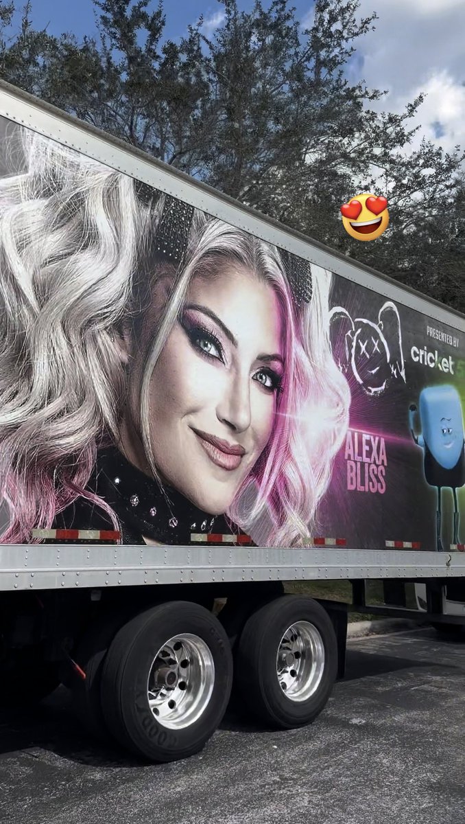 Era_Of_Bliss's tweet photo. ✨️ WrestleMania truck with the Goddess @AlexaBliss_WWE on it 😇 

#WrestleMania Week⭐️ https://t.co/qqgIZRgl9M
