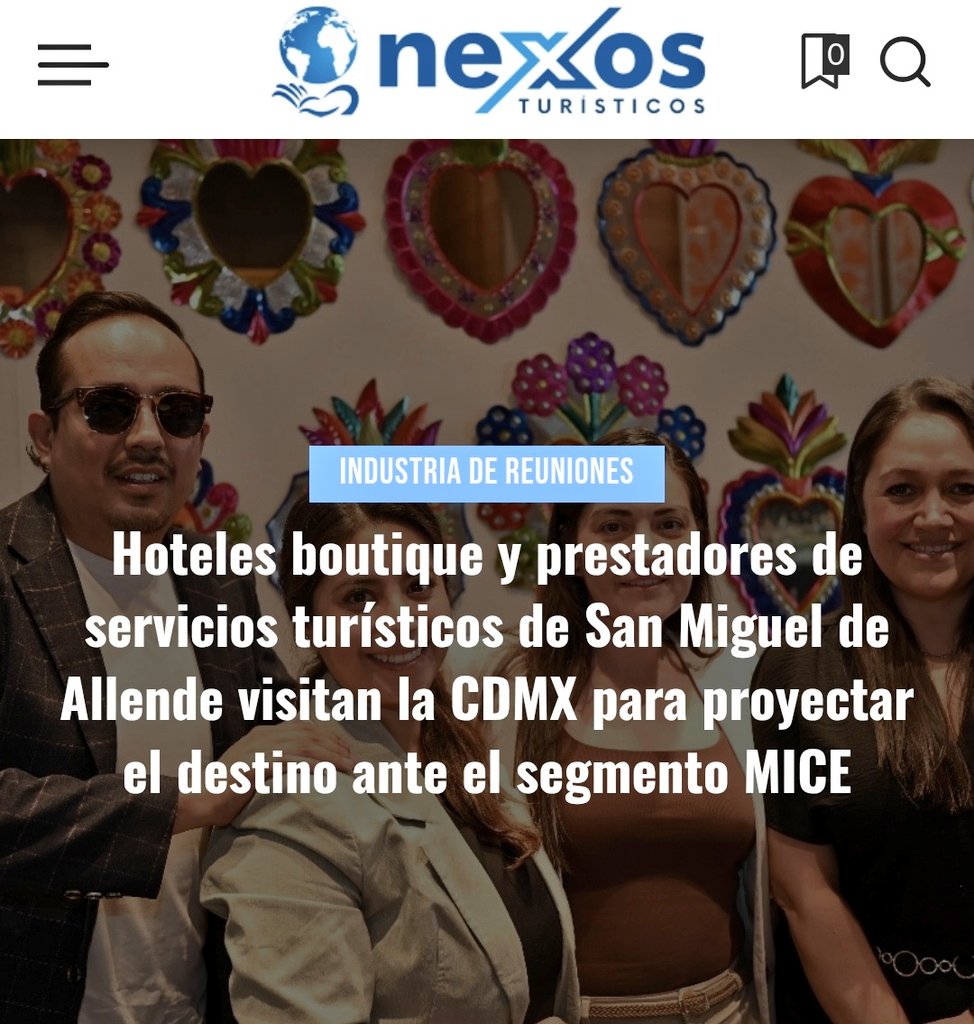 NexosTuristicos's tweet photo. 🛎 *Hoteles boutique y prestadores de servicios turísticos de San Miguel de Allende visitan la CDMX para proyectar el destino ante el segmento MICE* 🇲🇽
@turismo_sma @GobSMA @guanajuato @turismogobgente #SanMiguelDeAllende #TurismoDeReuniones #IDeR #MICE @COMIR_ @MPI_Mexico @PCMA_MexChapter @atrmexicoficial #ImperioDeLosÁngelesSMA #TurismaDMC #HotelBoutiqueCasa63 #HotelMatildaSMA @SECTUR_mx @lupita_roblesmx @GobMunicipalSMA
Nota completa: 👇
https://t.co/Wuc68udv1L