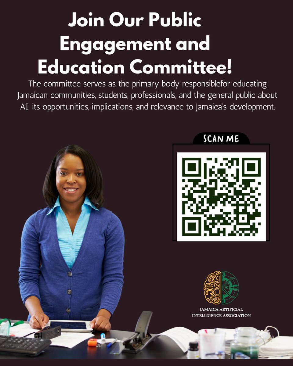 Are you passionate about educating the public about AI? If you answered yes, we need you! Scan the link to join our Public Engagement and Education Committee! Or click this link: forms.gle/sz7EbuKrevtPDN…