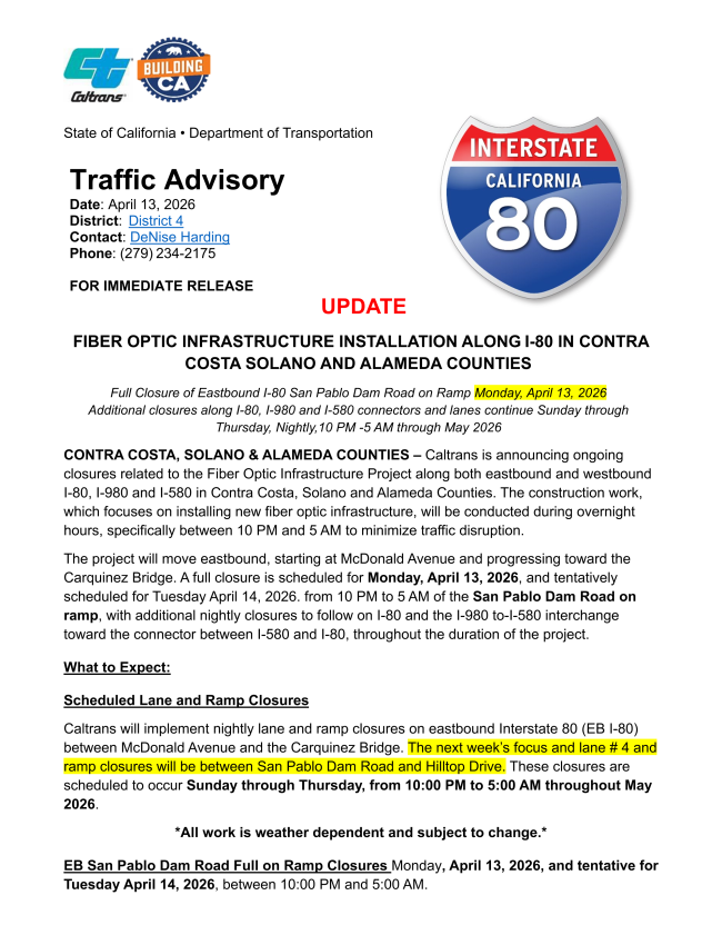 Caltrans District 4 tweet media