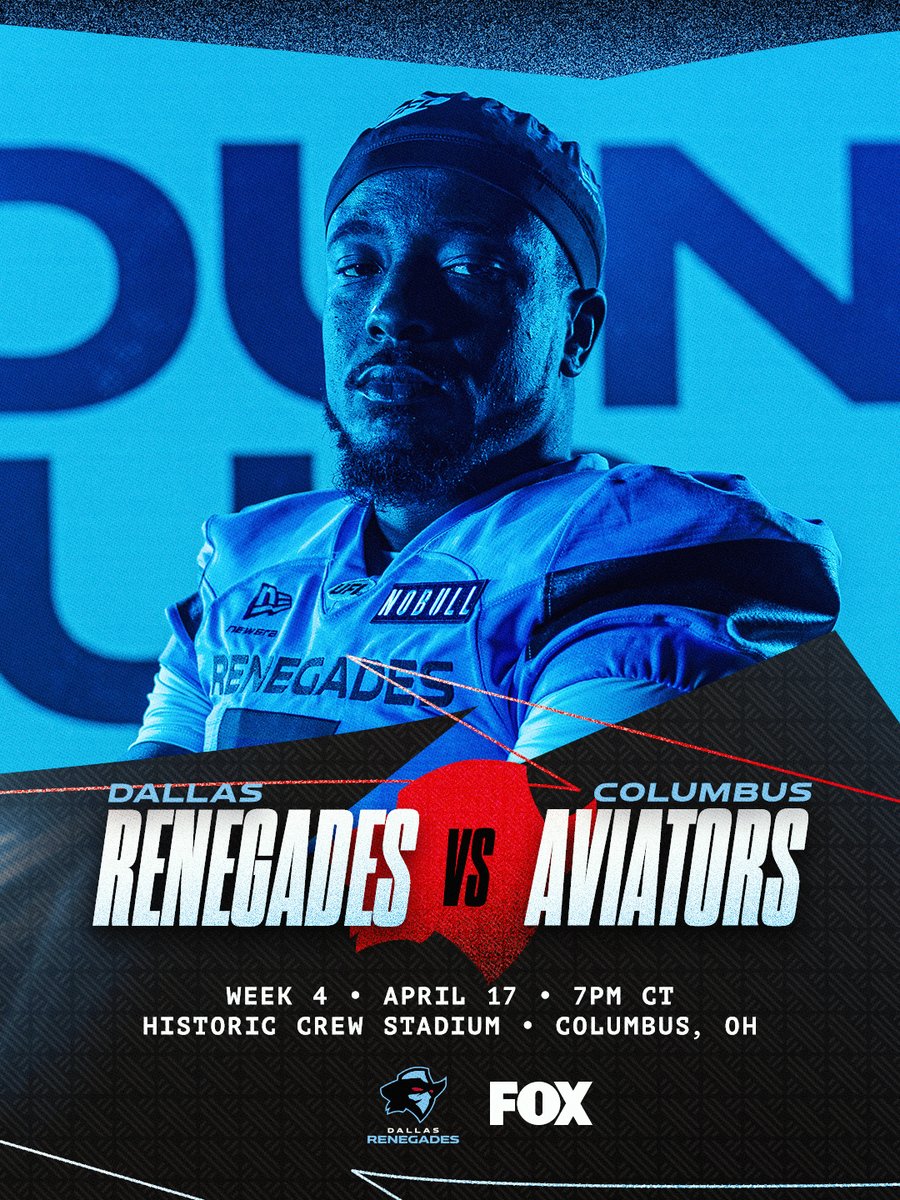 UFLRenegades's tweet photo. Y'all ready for round 2? 👀

7:00 PM CT on FOX 📺 https://t.co/UGXjZTXfLc