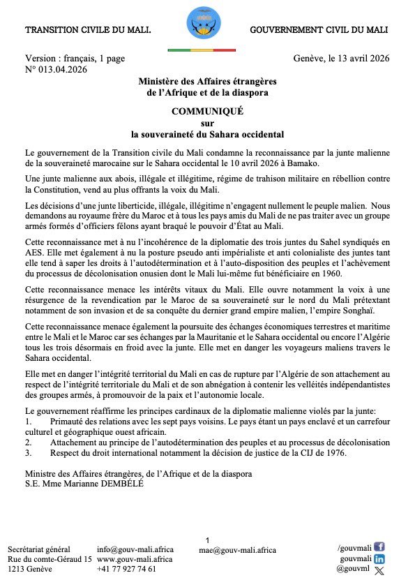 Gouvernement civil du Mali tweet media
