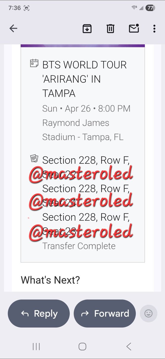 Selling 3 tickets for Tampa , 26 April.  At cost $283 each plus Paypal fee.