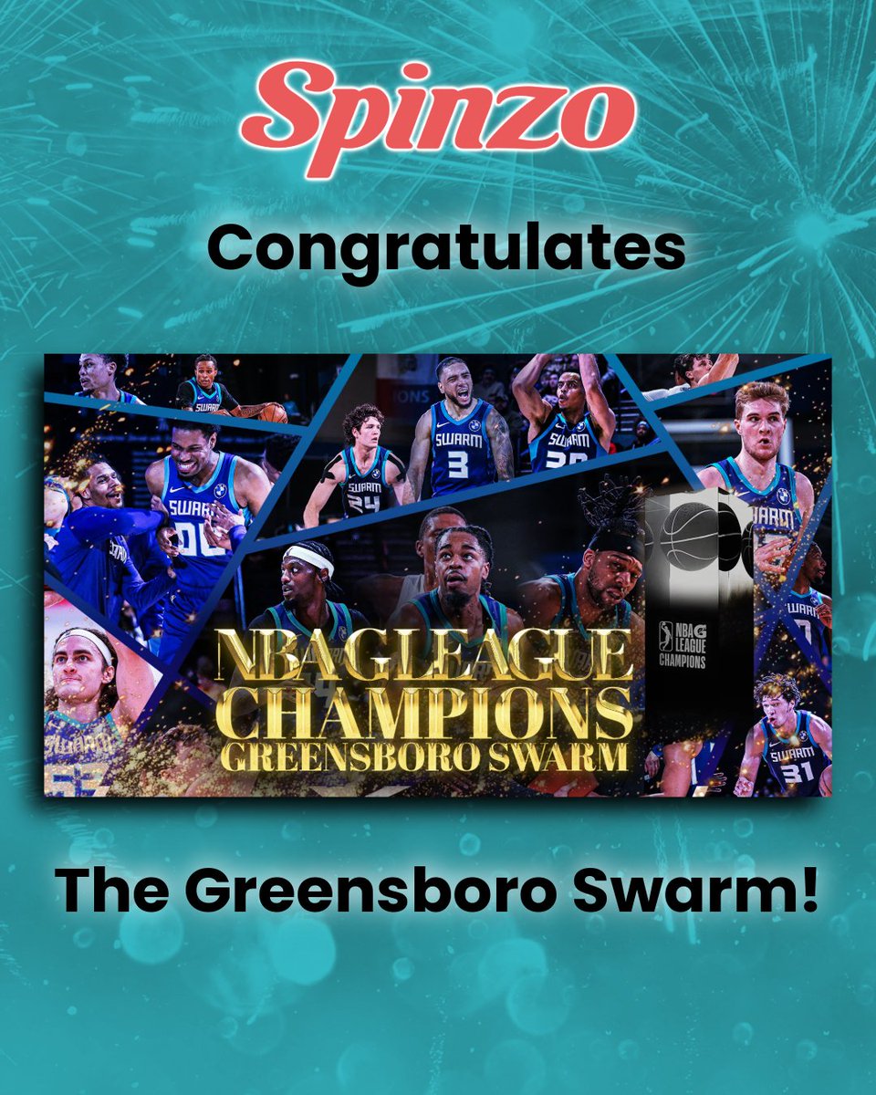 An all-Spinzo final. 😏🏆 We don’t pick winners… But we sure seem to work with them.

Congrats to the Greensboro Swarm on winning the G League Championship! 🔥

And major respect to the Stockton Kings for an incredible run to the finals 👏

Two teams.
One platform.