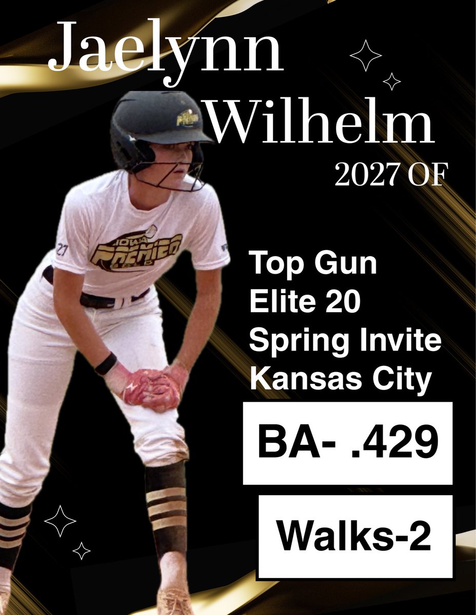 JaelynnWilhelm's tweet photo. Had so much fun with my @IowaPremierFP team at the @TopGunEvents Elite 20 Spring Invite in Kansas City! We will be back this upcoming weekend in Lincoln, Nebraska at the Quakes Aftershock Classic @TGETalent @ExtraInningSB @tagupSoftball @VYPEOK @LadyPioneers1 https://t.co/MS3Ny1X5WS