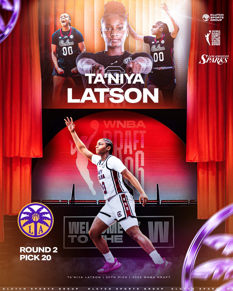 KlutchSports's tweet photo. Congratulations to @NiyaLatson on being selected No. 20 by the @LASparks! #WNBADraft https://t.co/apPcMmkI7m