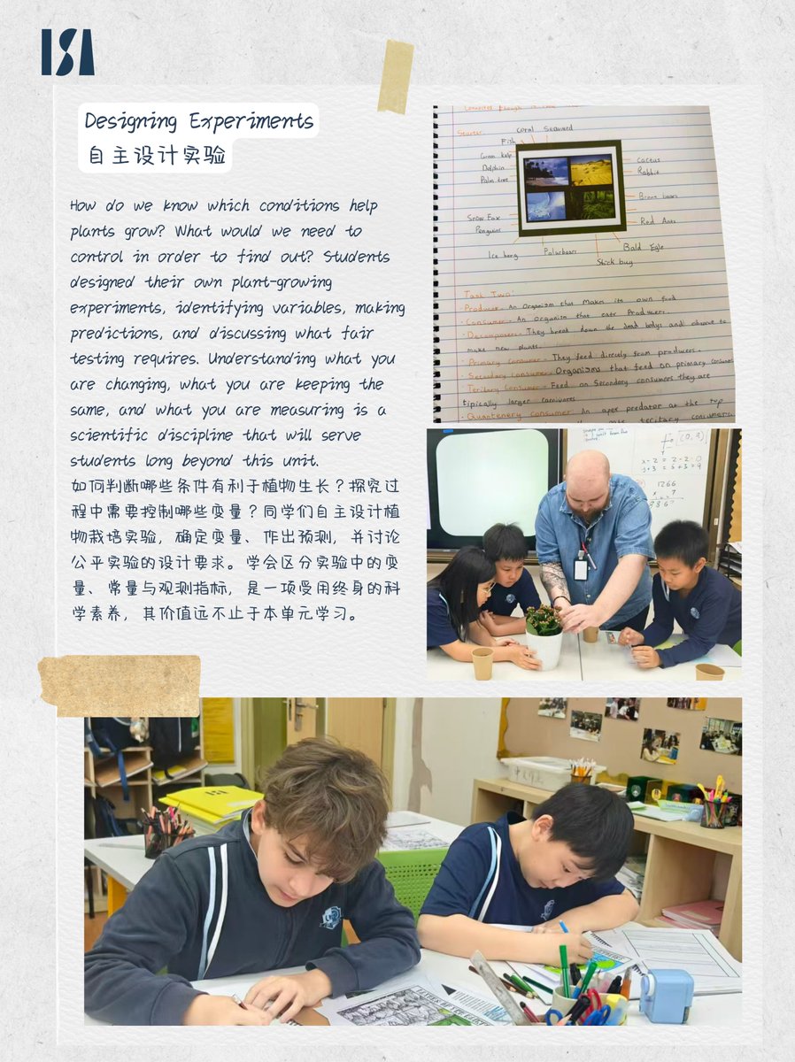 ITianhe's tweet image. ✨Unit of Inquiry (UOI) in the IB Primary Years Programme (PYP) is a student-centered approach. It aims to spark curiosity and develop an inquiry spirit through interdisciplinary exploration and real-world problem-solving.
#internationalschool #internationalbusiness #ib #uoi