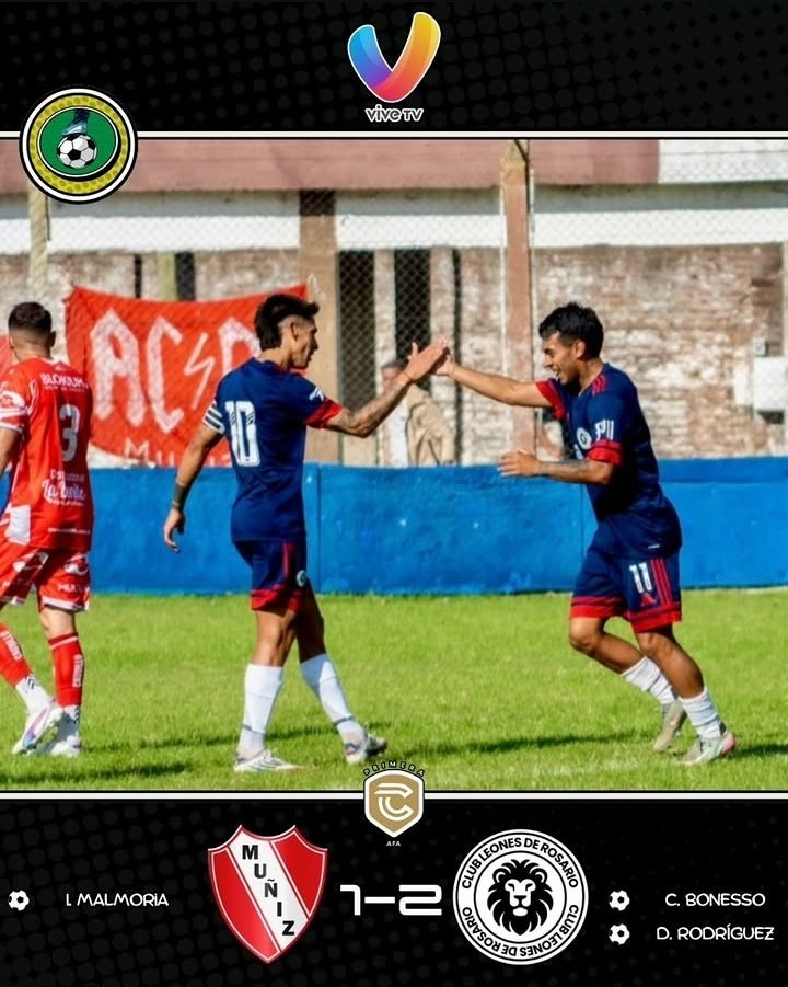 ✅️ SONRÍE MESSI

⚫️⚪️ Leones FC le ganó de visitante 2 a 1 a Muñíz por la fecha 7 del torneo de la primera C. 

⚽️ Cristian Bonesso y Denis Rodriguez convirtieron los goles del triunfo. 

📊 Con esta victoria, el equipo de Franco Ferlazzo se ubica 3ro en su zona con 12 puntos,