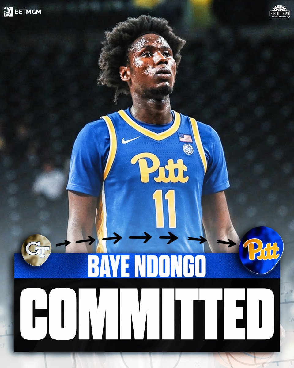 TheFieldOf68's tweet photo. NEWS: Georgia Tech transfer Baye Ndongo commits to Pittsburgh, per multiple reports.

The 6-9 junior averaged 11.8 ppg, 8.1 rpg and 2.4 apg this season. He’s made 90 starts and shot 35.6% from 3 in his three-year career with the Yellow Jackets. https://t.co/By1wG0UrET