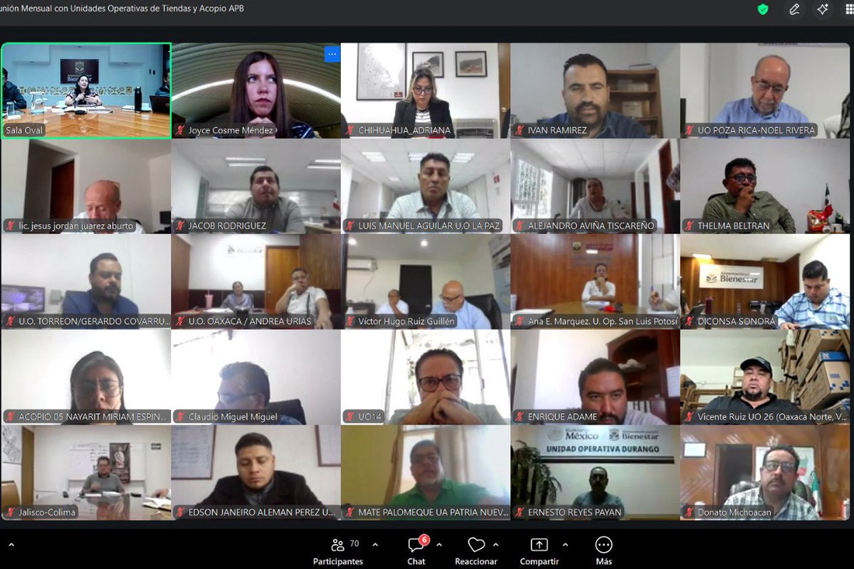 Mary_Luisa_AG's tweet photo. Tuvimos nuestro encuentro mensual junto a las y los gerentes de nuestras Unidades Operativas y las y los jefes de Centros de Acopio de @alimenbienestar. En este espacio revisamos el estado de la red de #TiendasBienestar y los avances del programa #AcopioParaElBienestar. 🫘🌽 https://t.co/AqlCRZDh3A