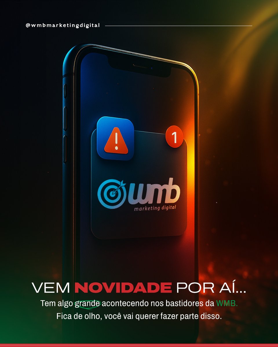 O que está por vir não é acaso. A WMB Marketing Digital está evoluindo, e, em breve, essa mudança será revelada.

Ative as notificações e não perca nenhum detalhe!

#novidade #futuro #estratégia #wmbmarketingdigital #evolução #marketingdigital