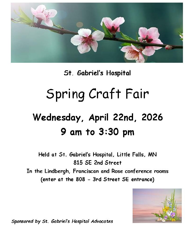 cdcmorrisonmn's tweet image. 📆 The St. Gabriel's Hospital Advocates #SpringCraftFair is happening on Wed. April 22nd! 🌷
🛍️ Head to the Franciscan, Lindbergh, and Rose rooms at #CHIStGabrielsHospital (808 3rd St. SE) from 9am to 3:30pm to shop! 
facebook.com/share/p/1FQTgN…
#LittleFallsMN #MorrisonCounty