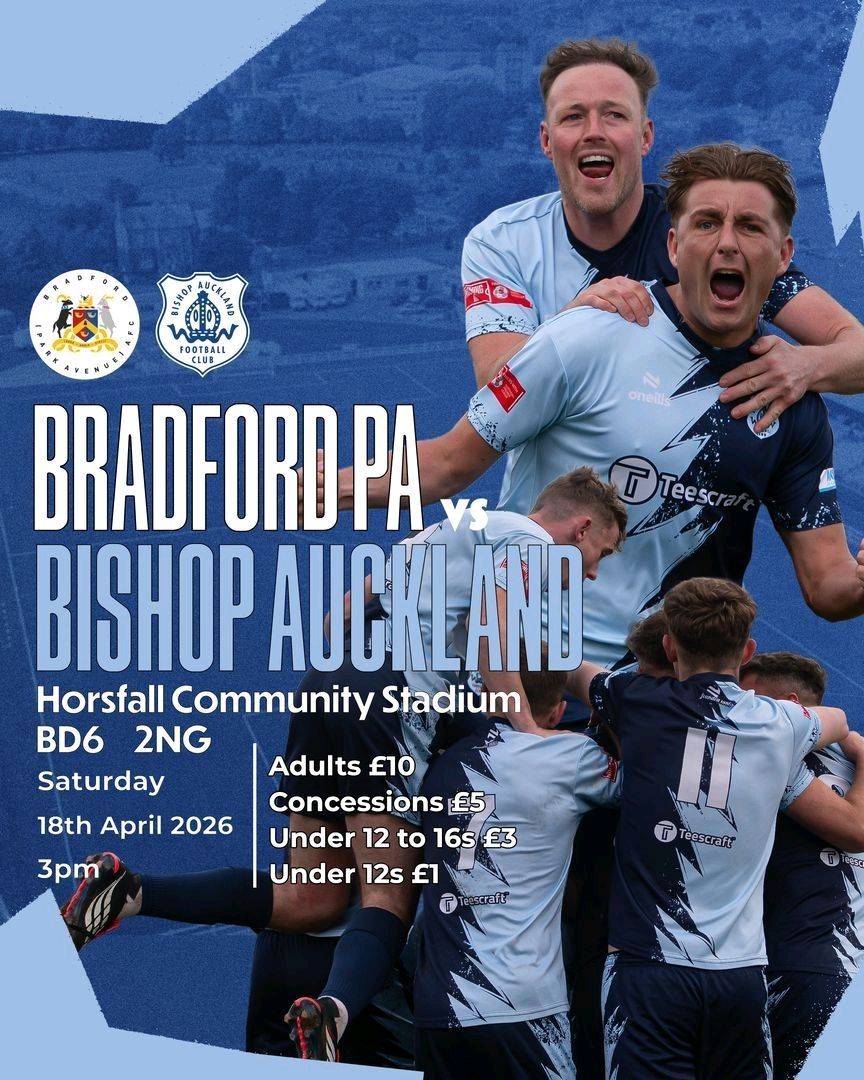 bishopafc's tweet image. 🚨NEXT UP!

🆚 Bradford PA
📍 Horsfall Community Stadium, BD6 2NG
📅 Saturday 18th April 2026
⏰ 3pm
🎟 £10 Adults | £5 Concessions | £3 U16s | £1 U12s

#TheBishops | #TwoBlues | #TogetherTilTheEnd