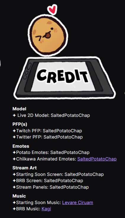 SaltedChap's tweet photo. hmmmm, yes yes gotta set up the credit panel for the channel... https://t.co/lYxbGrNddn