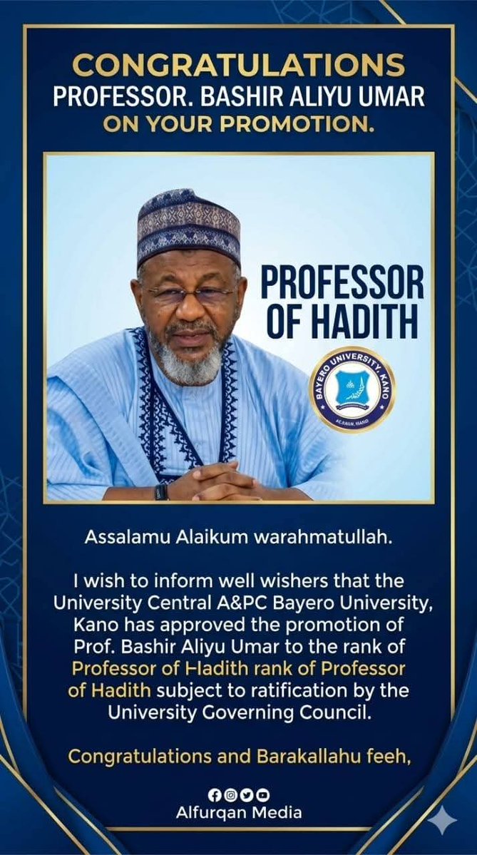Congratulations and Barakallahu feeh shiekhanah <a href="/DrBashirAliyu/">Dr Bashir Aliyu Umar</a>