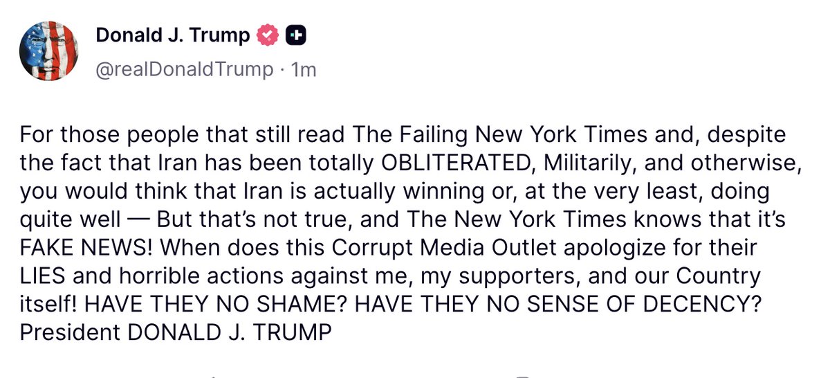 Donald J Trump Posts TruthSocial tweet media