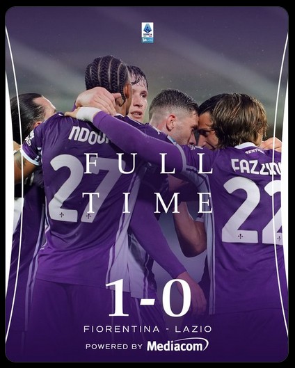 mark1960's tweet photo. Fiorentina - Lazio 1 - 0
Vittoria importantissima 3 punti molto pesanti bravi ragazzi #ForzaFiorentina #ForzaViolaSempre ⚜💜⚽ https://t.co/XPLll5GgV5