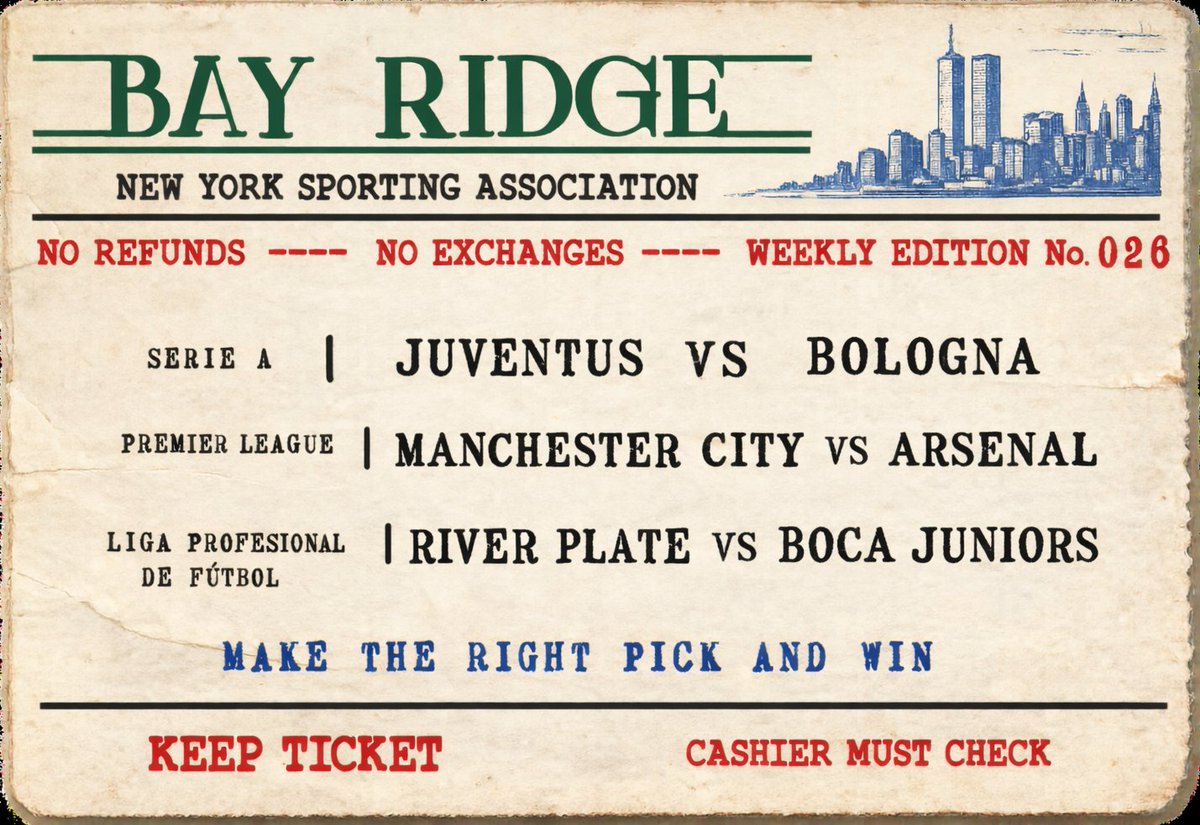 BayRidgeSports's tweet photo. Volvimos al negocio… y la mesa ya está en juego.

Tres partidos, una decisión. Elegí bien y podés duplicar. Fallá… y la casa no perdona.

No es suerte, es saber jugar.

Bay Ridge está activo. Hacé tu jugada. 🎟️💰

@ChangrettaCF ♠️ https://t.co/WZBKh6Rn5v