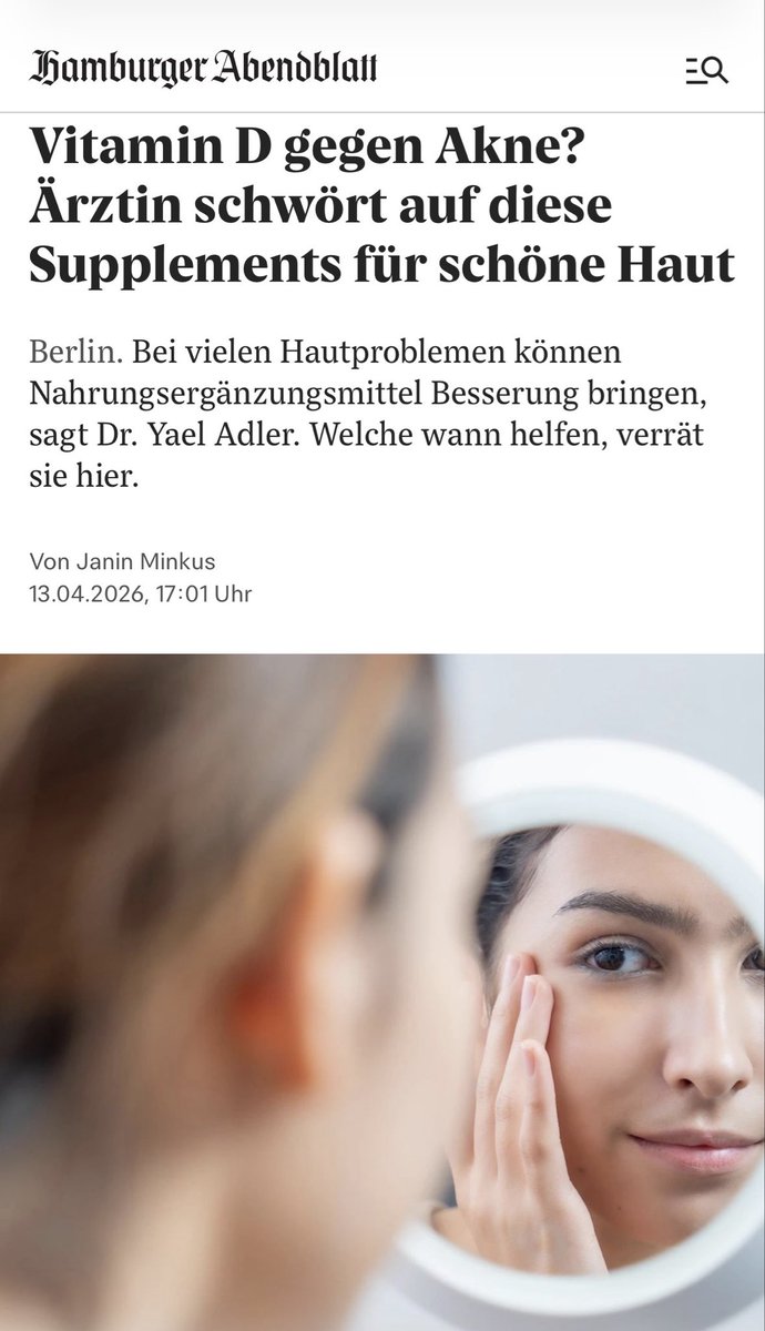 DrYaelAdler's tweet photo. Akne hat sehr wohl etwas mit Ernährung zu tun. https://t.co/Qetim0Wvpu @KnaurVerlag  @abendblatt https://t.co/OSXVVaXlR5