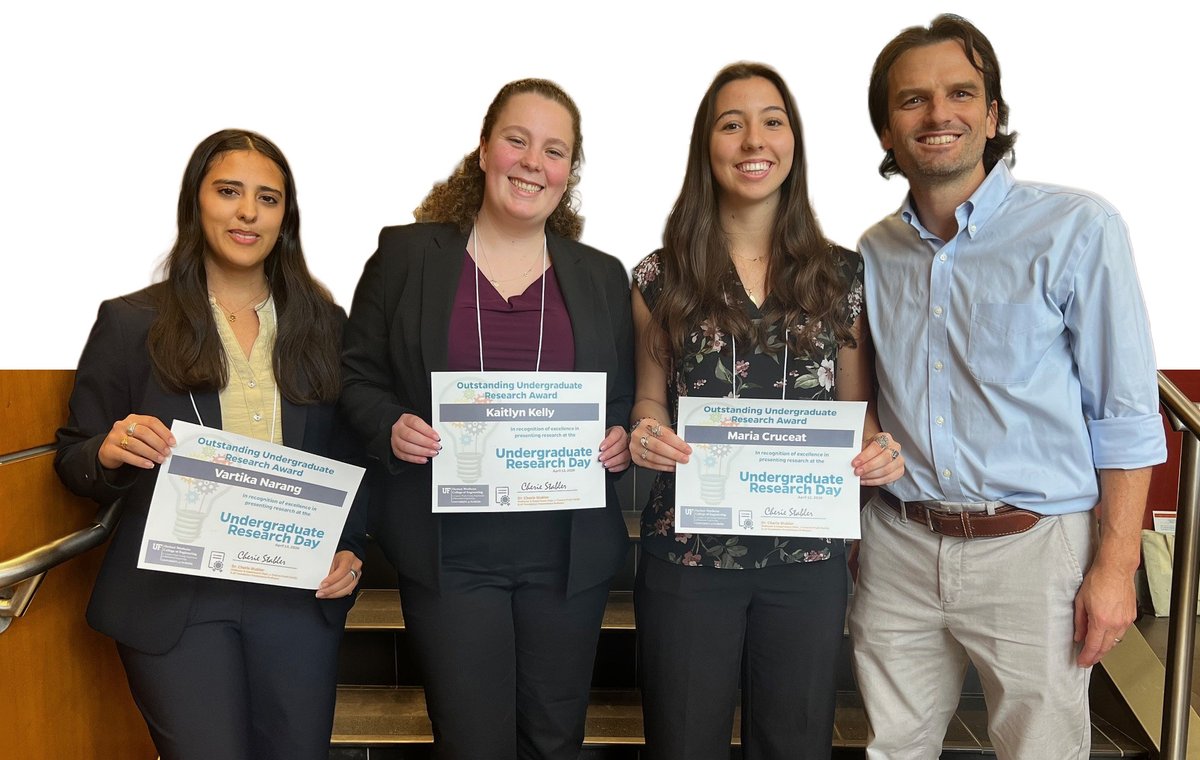 UFBME's tweet photo. Congratulations to Varitka Narang, Kaitlyn Kelly and Maria Cruceat on receiving the Outstanding Research Award at Pruitt Undergraduate Research Day. https://t.co/smuAcIp5yk