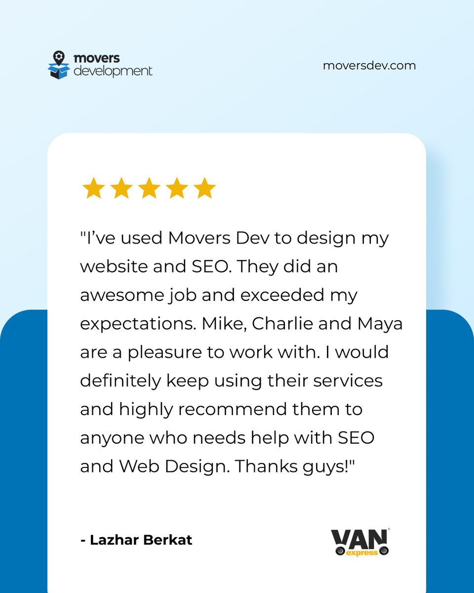 MoversDev's tweet photo. Helping businesses like Lazhar’s get noticed online is what we love doing. It’s been a pleasure working together, and we’re excited for what’s next!

Looking to boost your online visibility? Let’s discuss how we can help you get there too. https://t.co/e1LNYCYQeZ