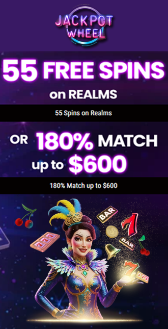 NoDepositForum's tweet image. JACKPOT WHEEL NO DEPOSIT BONUS - 55 FREE SPINS ON 'REALMS' OR 180% MATCH - EXCLUSIVE WELCOME BONUS
tinyurl.com/4ry9przy
#jackpotwheel #nodepositbonus #freespins #depositbonus
