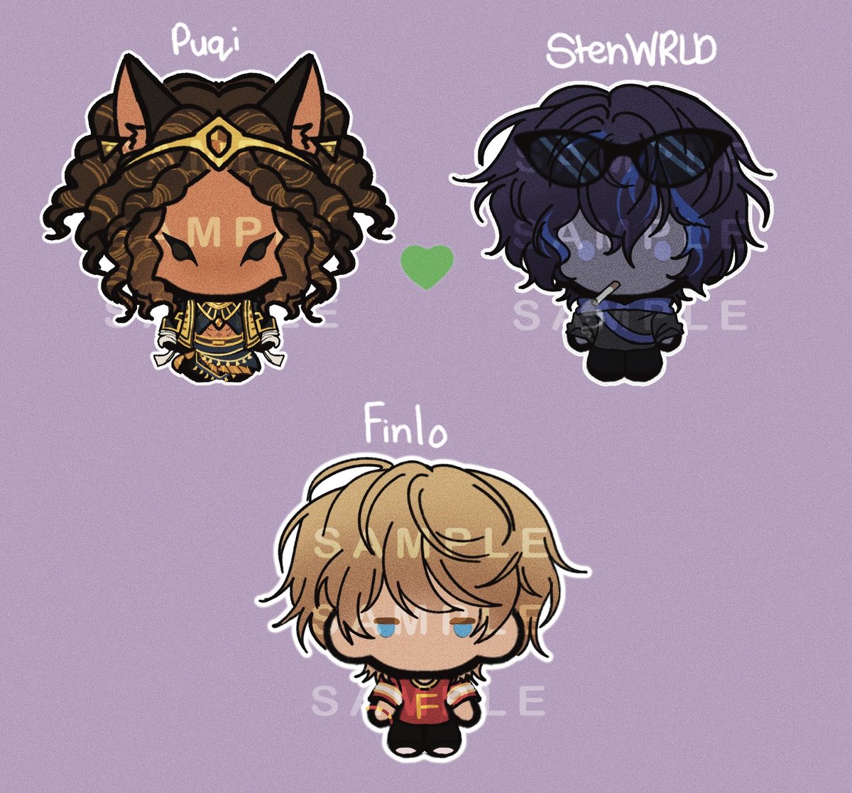 aoluistired's tweet image. Three more sticker designs. TBH I’m just making a few so I can give these to them at vidcon.