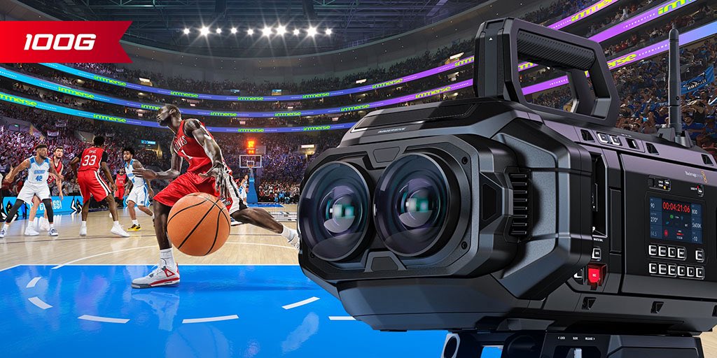 justinryanio's tweet image. Blackmagic Design just announced the URSA Cine Immersive 100G, the world’s first camera built for live immersive production.

It features dual 8K x 8K RGBW sensors, 16 stops of dynamic range, and 100G Ethernet for SMPTE 2110 live output.