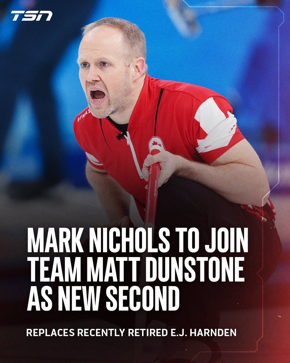 The Brier champions have a new teammate. Six-time Canadian champion Mark Nichols is joining Team Matt Dunstone as their new second, replacing the retiring E.J. Harnden.

Aside from playing two years in Manitoba from 2012 to 2014, the 46-year-old Nichols has spent his entire