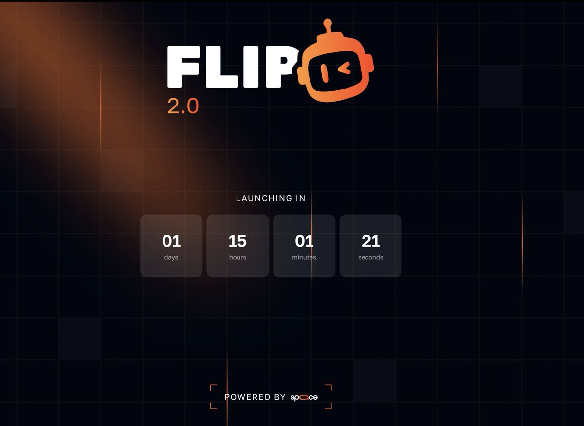 spaace_io's tweet photo. Flip is entering its next phase.

Introducing Flip 2.0 🔥

From now on, launches will be structured in cycles
→ one collection
→ one slot
→ all the attention

The goal is simple:
focus the entire community on a single drop to maximize momentum, visibility, and performance.

📅 First collection goes live this Wednesday. Save the date.